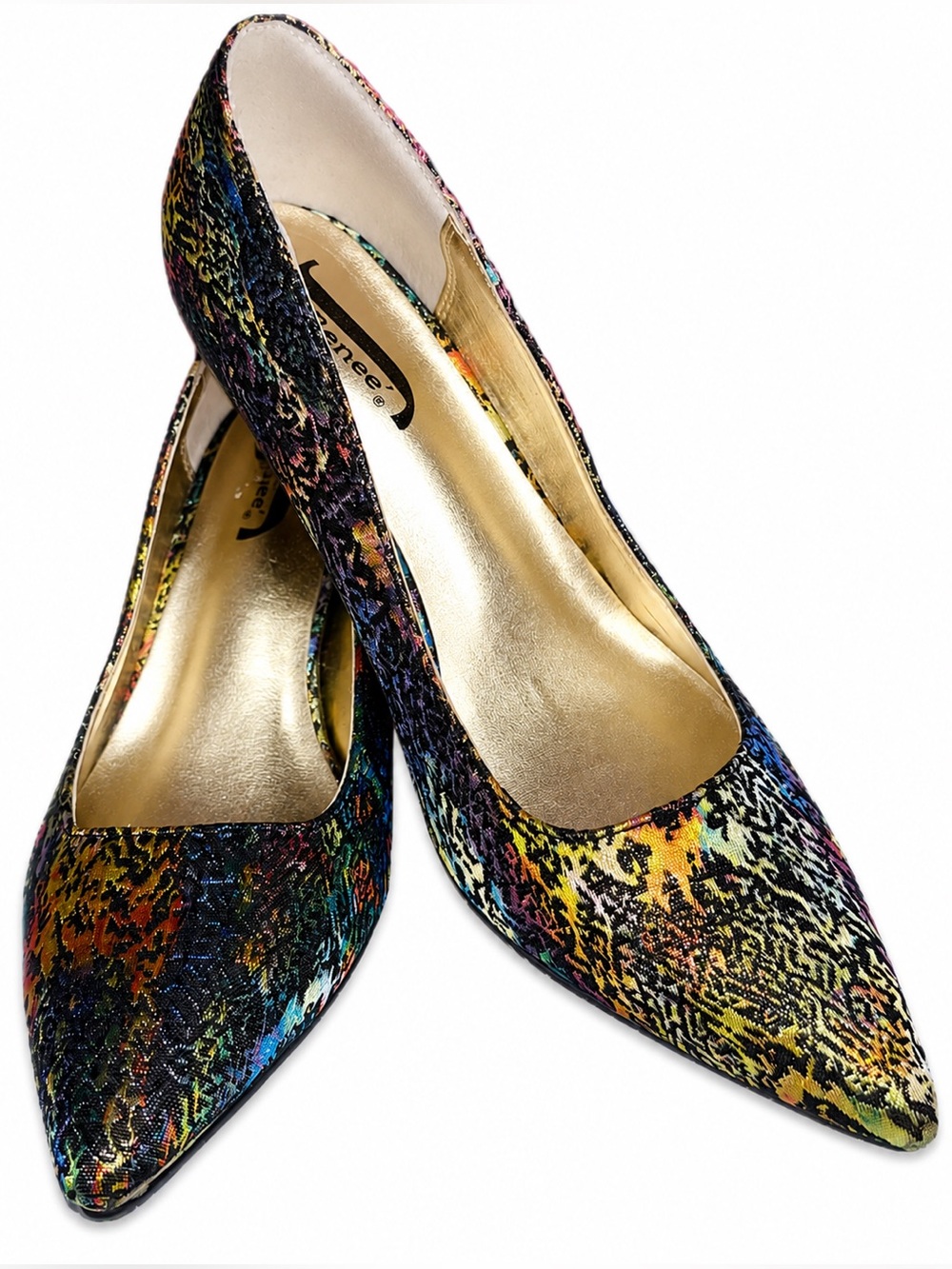 J. Renee Corrbie Multicolor Metallic Pointed Toe Pumps - Size 7.5